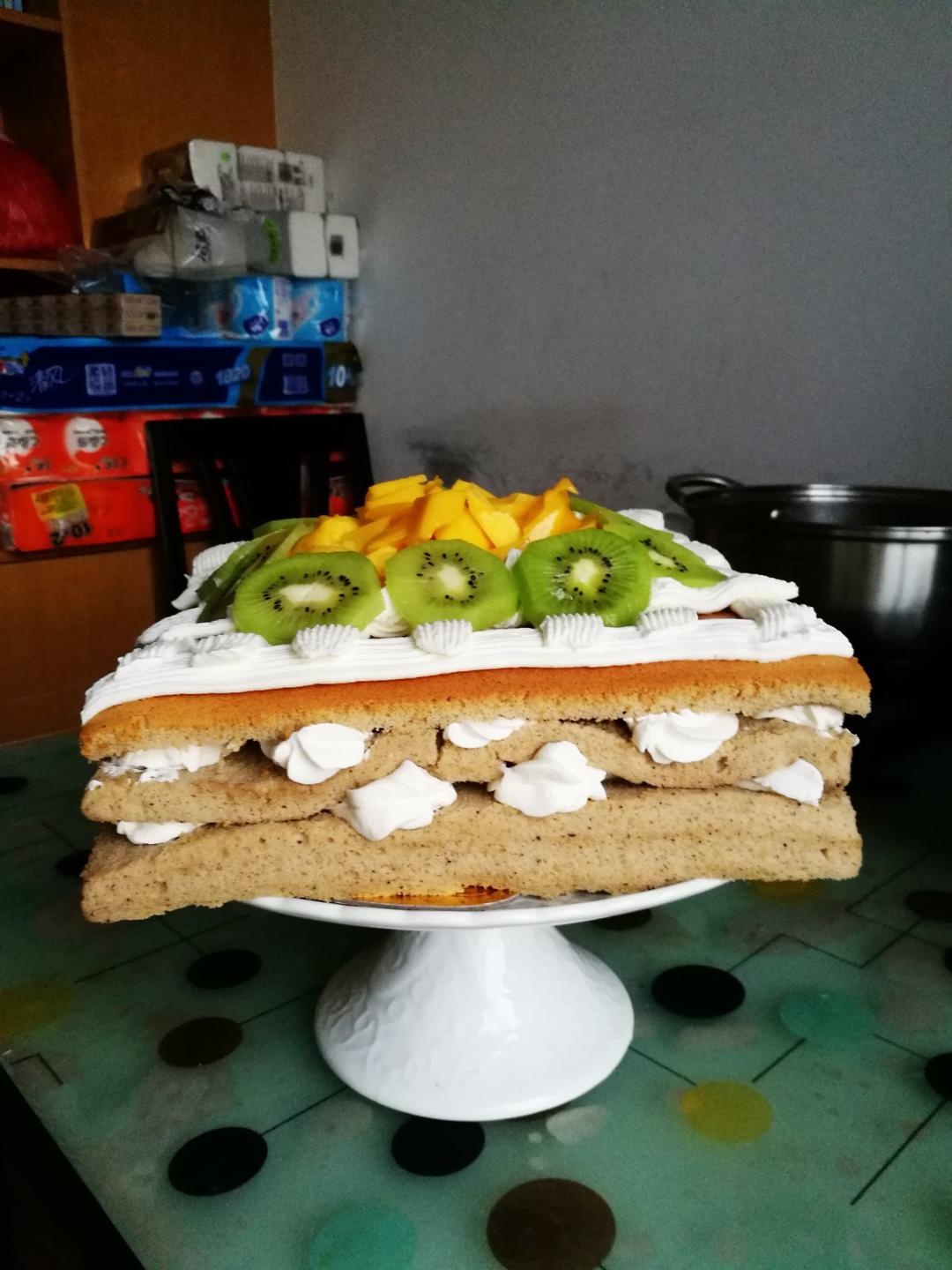 可可方形装饰蛋糕