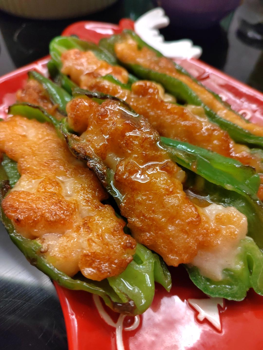 青椒酿虾滑