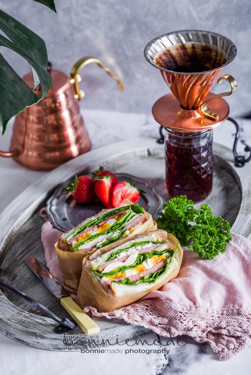 如何做超厚的沼三明治~详细tip！牛油果鸡蛋午餐肉三明治~