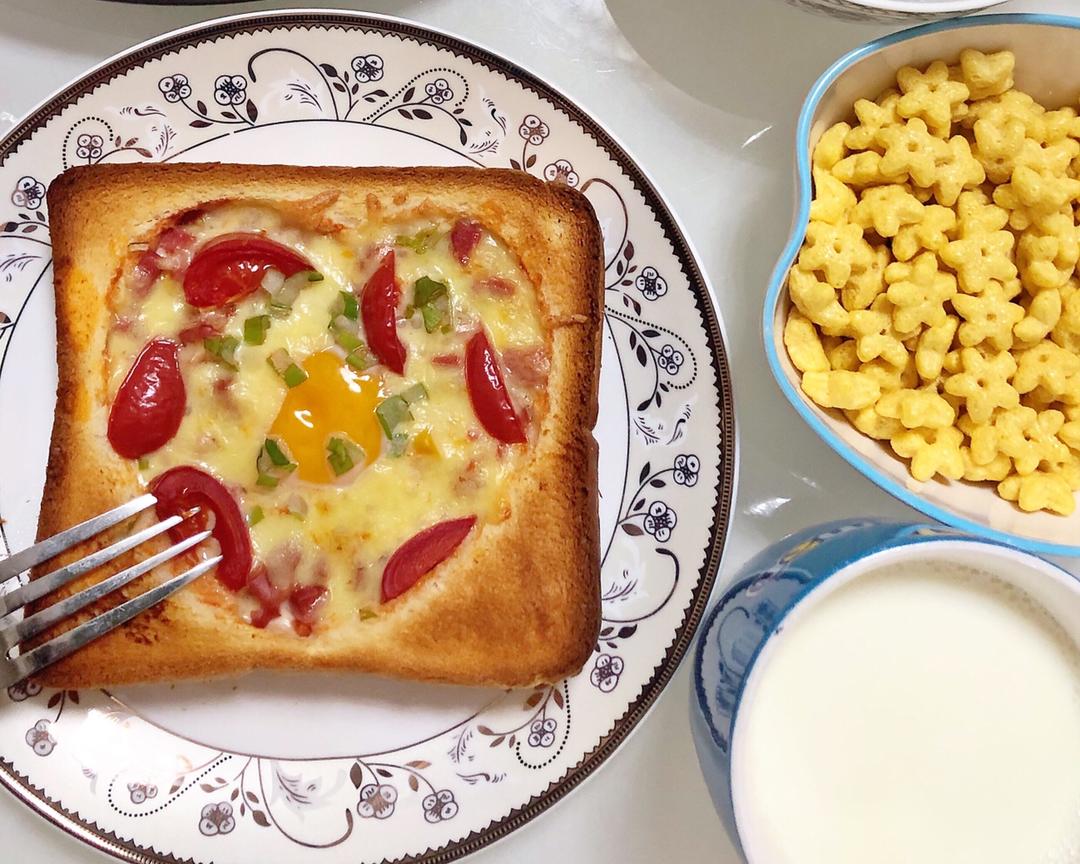 快手芝士吐司早餐的做法