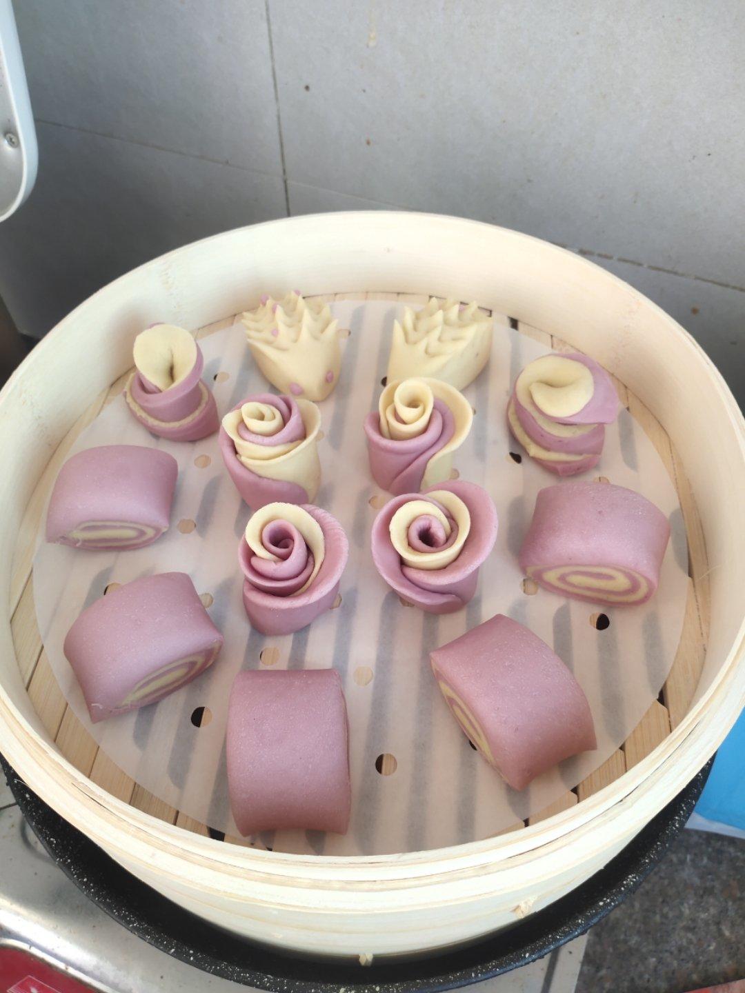黑米粉刀切馒头