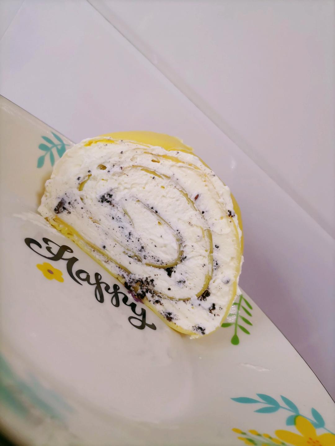 减脂期快手甜点~无油香草可可毛巾卷