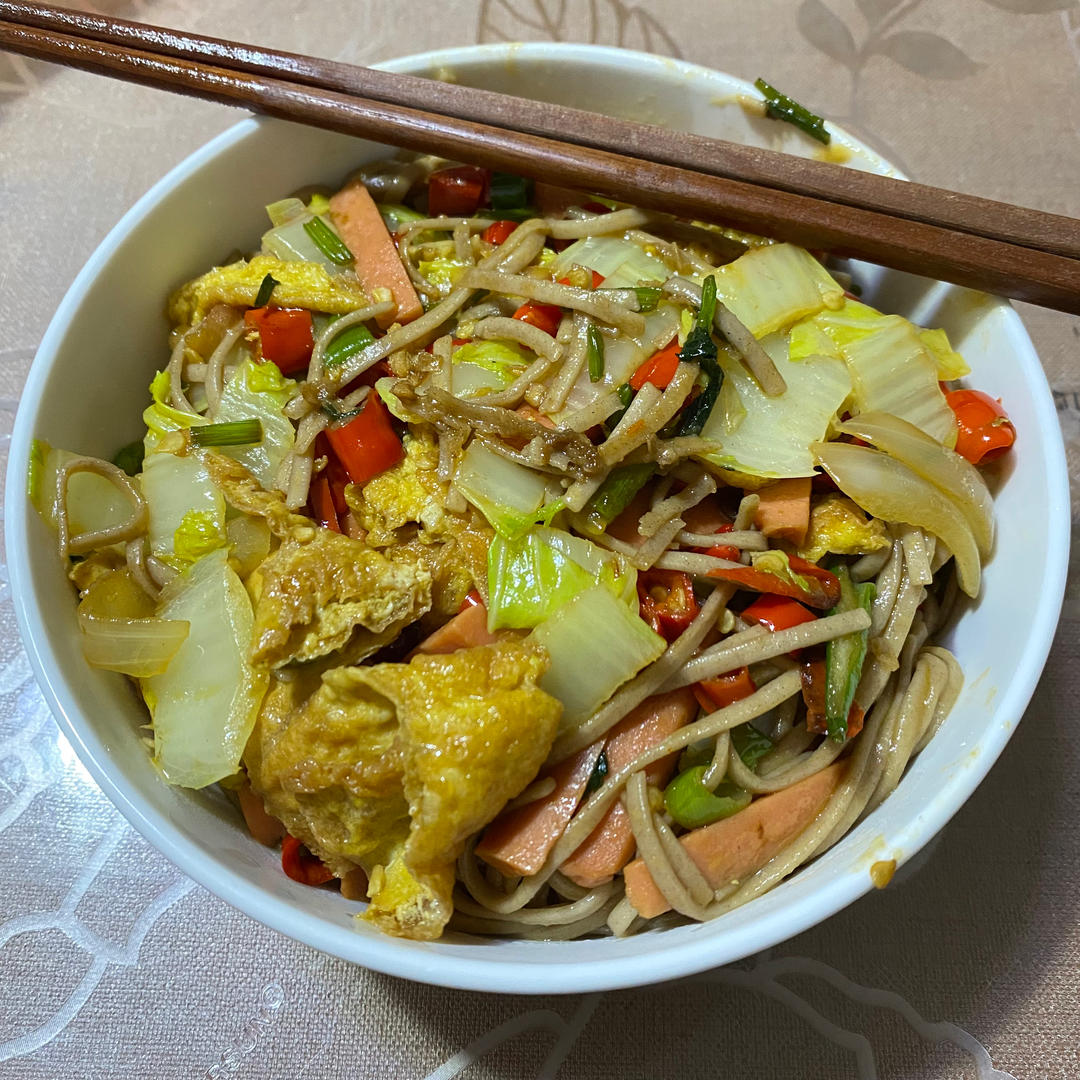一人份炒荞麦面（懒人版）