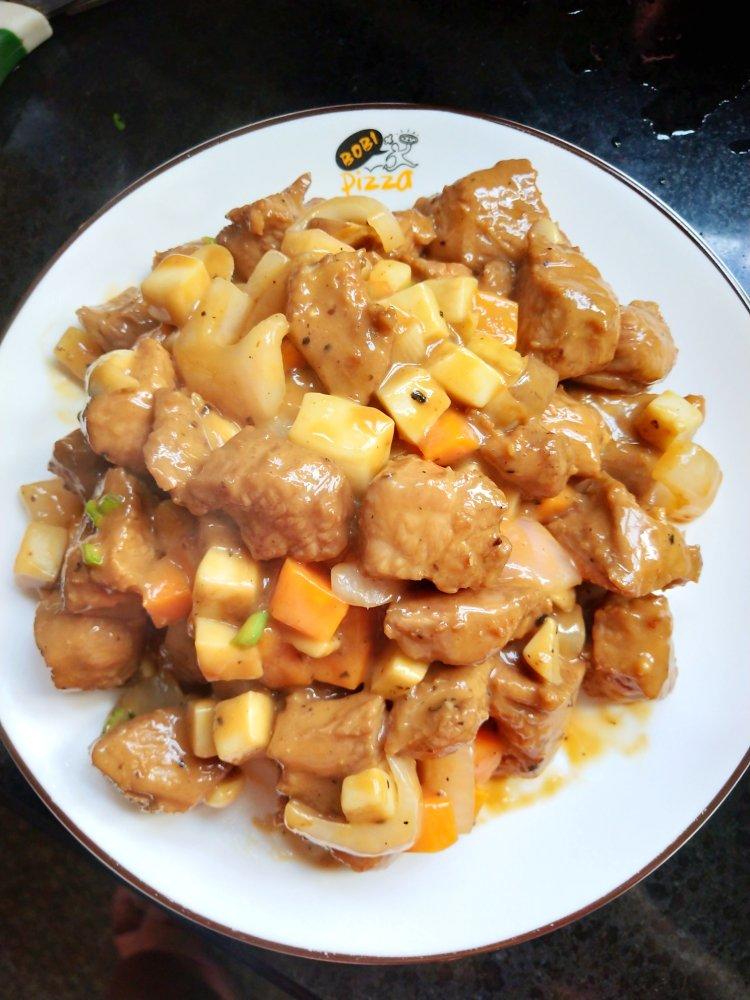 黑椒杏鲍菇牛肉粒