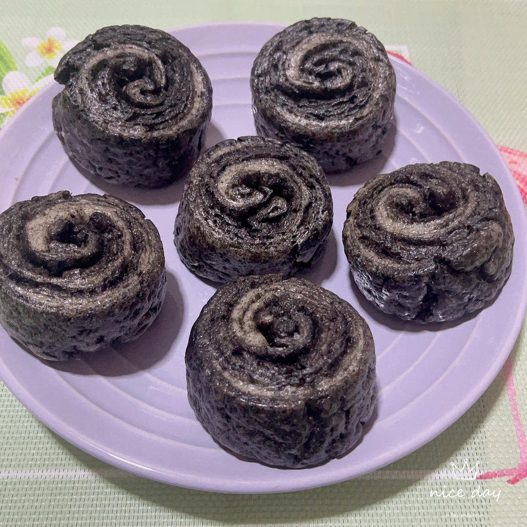 养生黑芝麻花卷