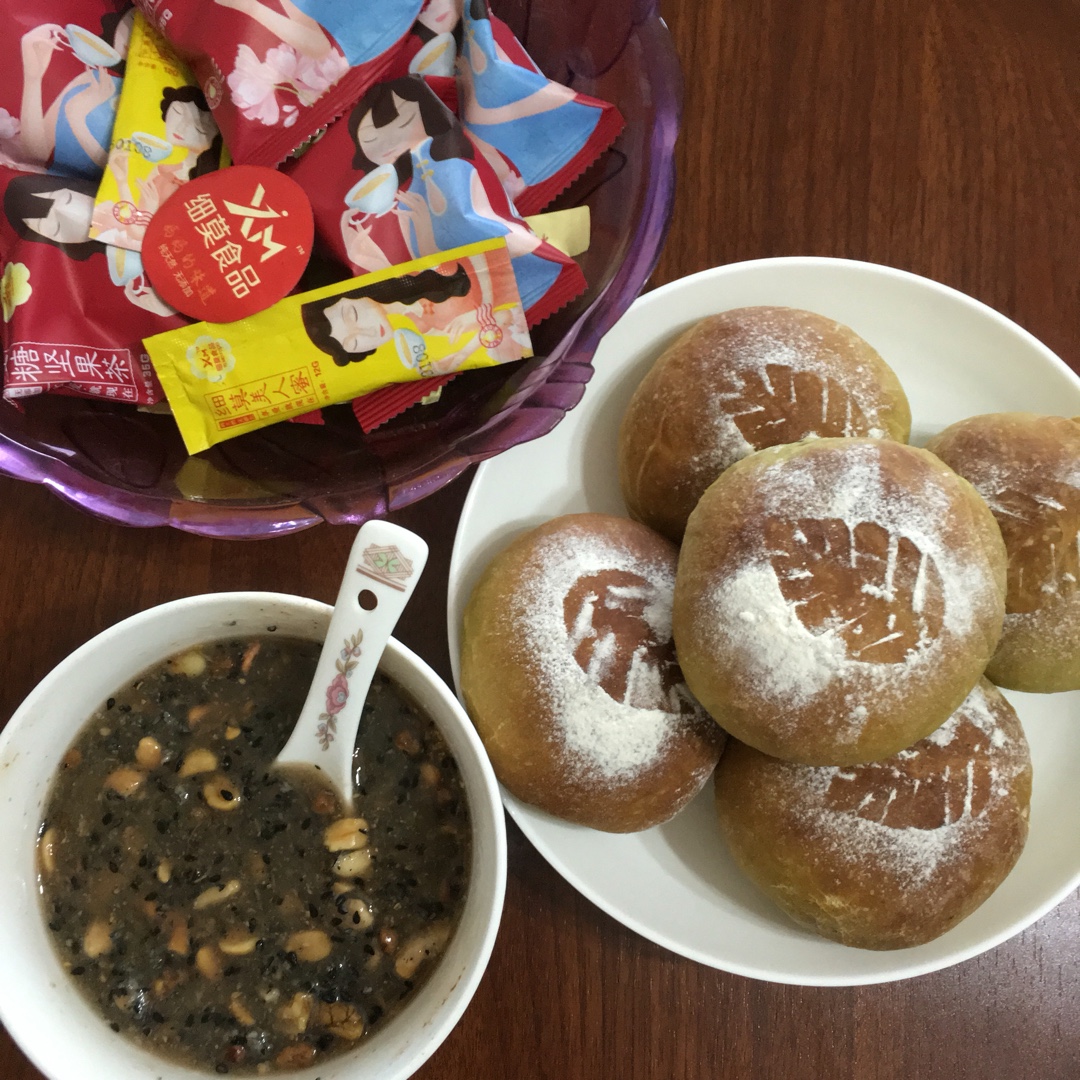 抹茶红豆软面包
