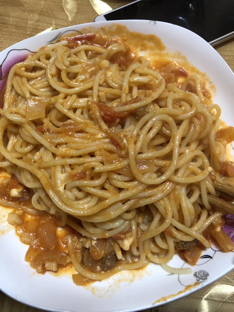 （完胜必胜客的）番茄肉酱意大利面～