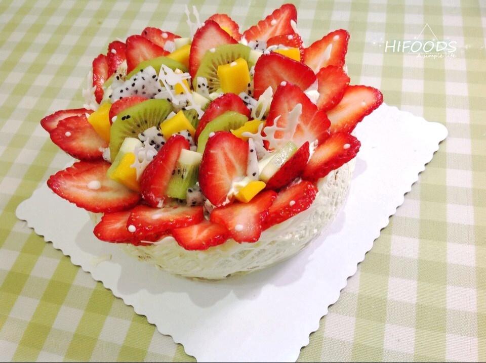 草莓多水果蛋糕的做法 步骤5