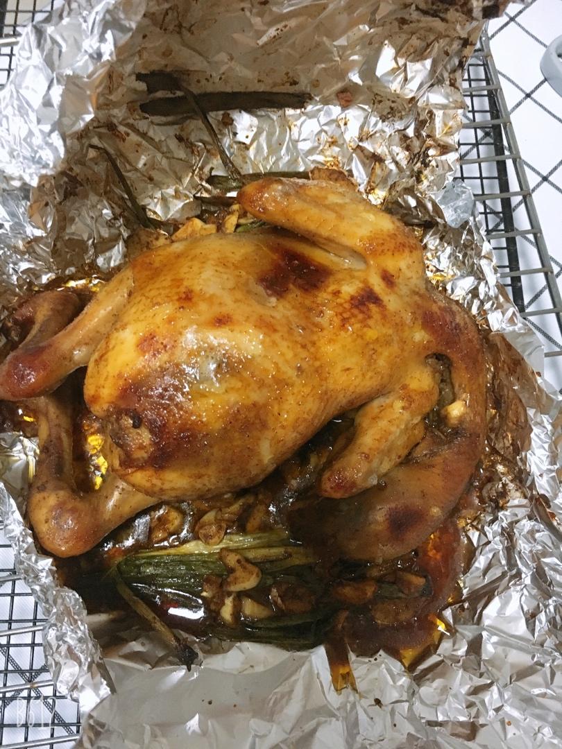 candy小铺做的锡纸烤鸡(烤箱版)外酥里嫩肉美多汁(半只鸡)