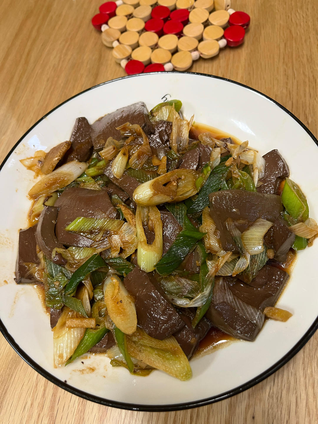 大葱冒鸭血（炒鸭血）