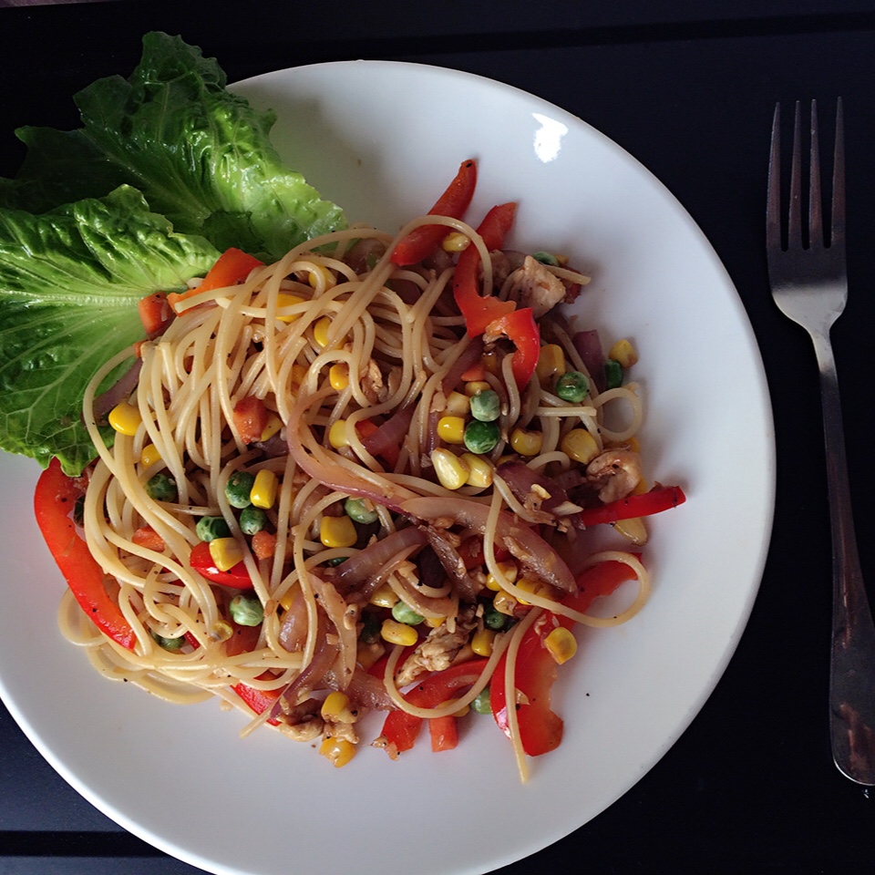 黑椒鸡丝意面