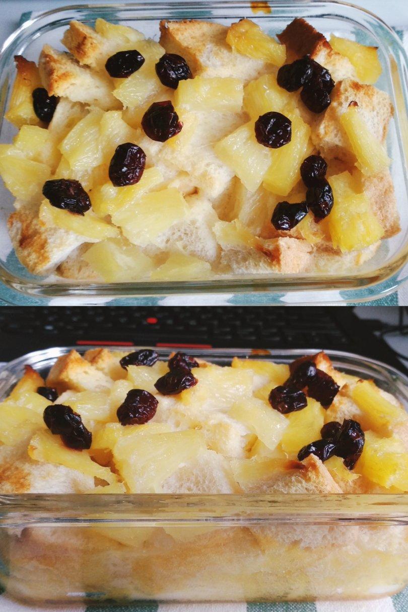 菠萝葡萄干面包布丁