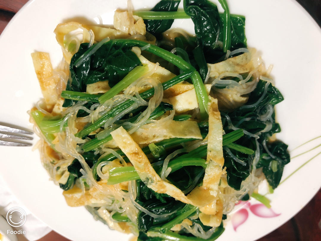 凉拌粉丝菠菜