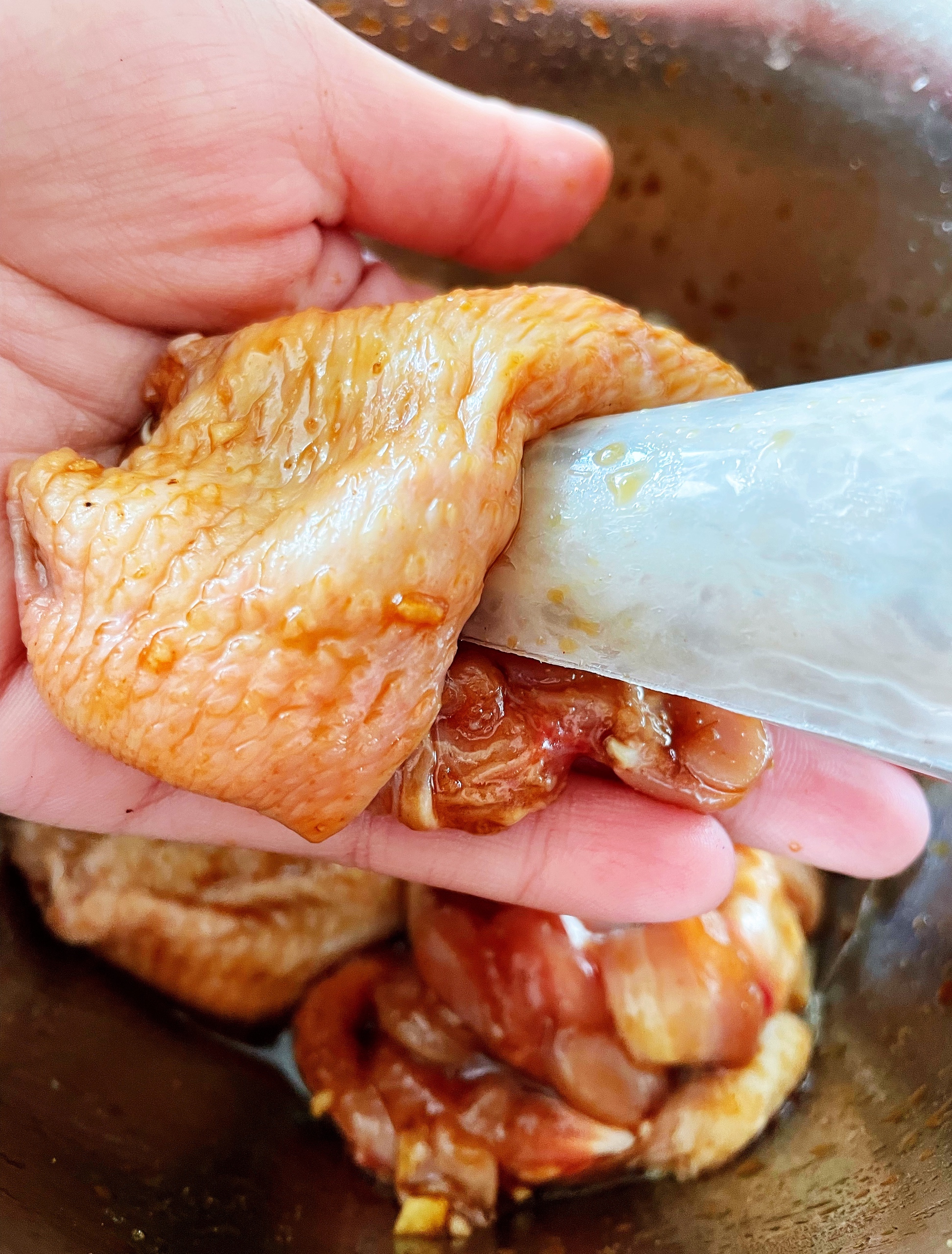 鸡翅包虾滑的做法 步骤3