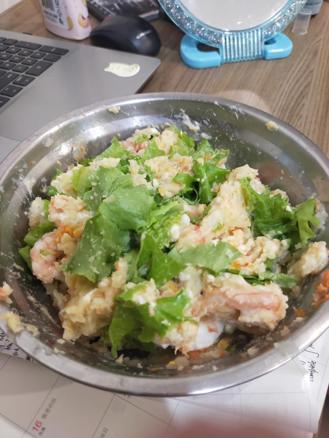 好吃的减脂餐｜土豆泥虾仁沙拉🥗这组合绝了