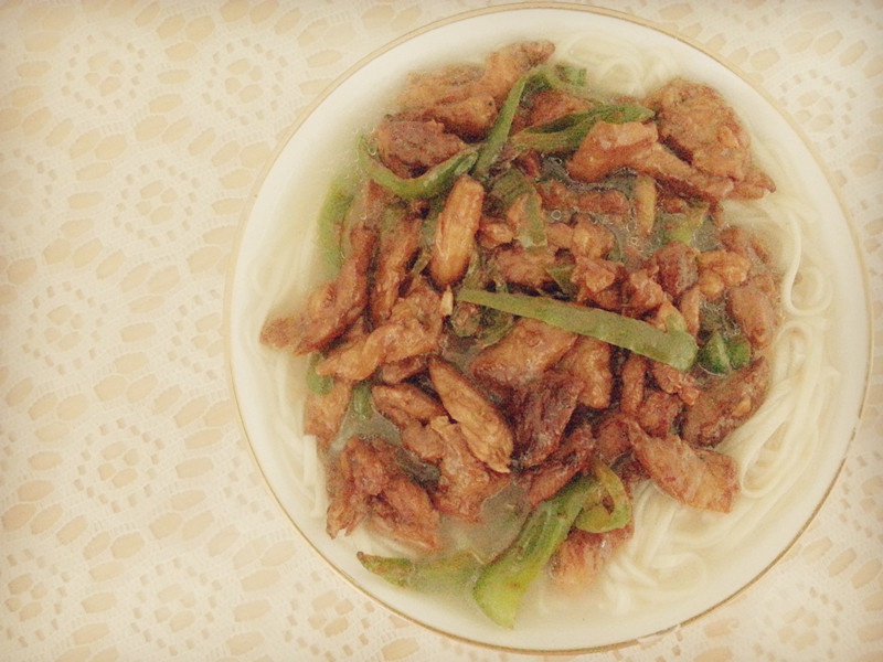 青椒肉丝面