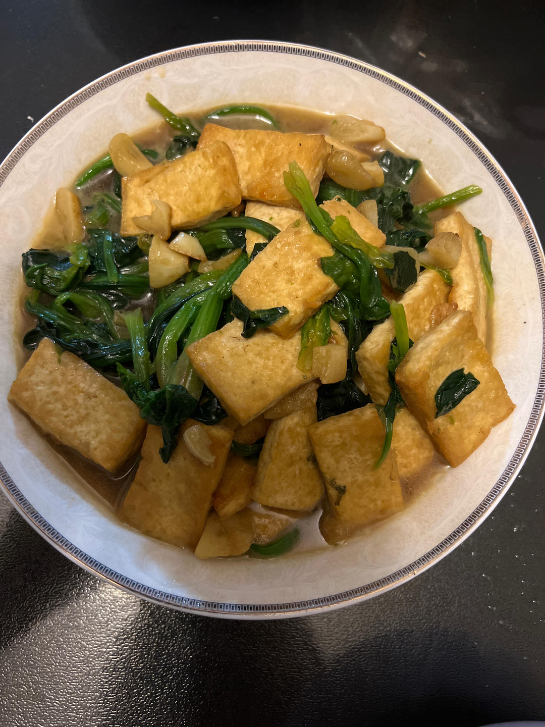 菠菜炒豆腐