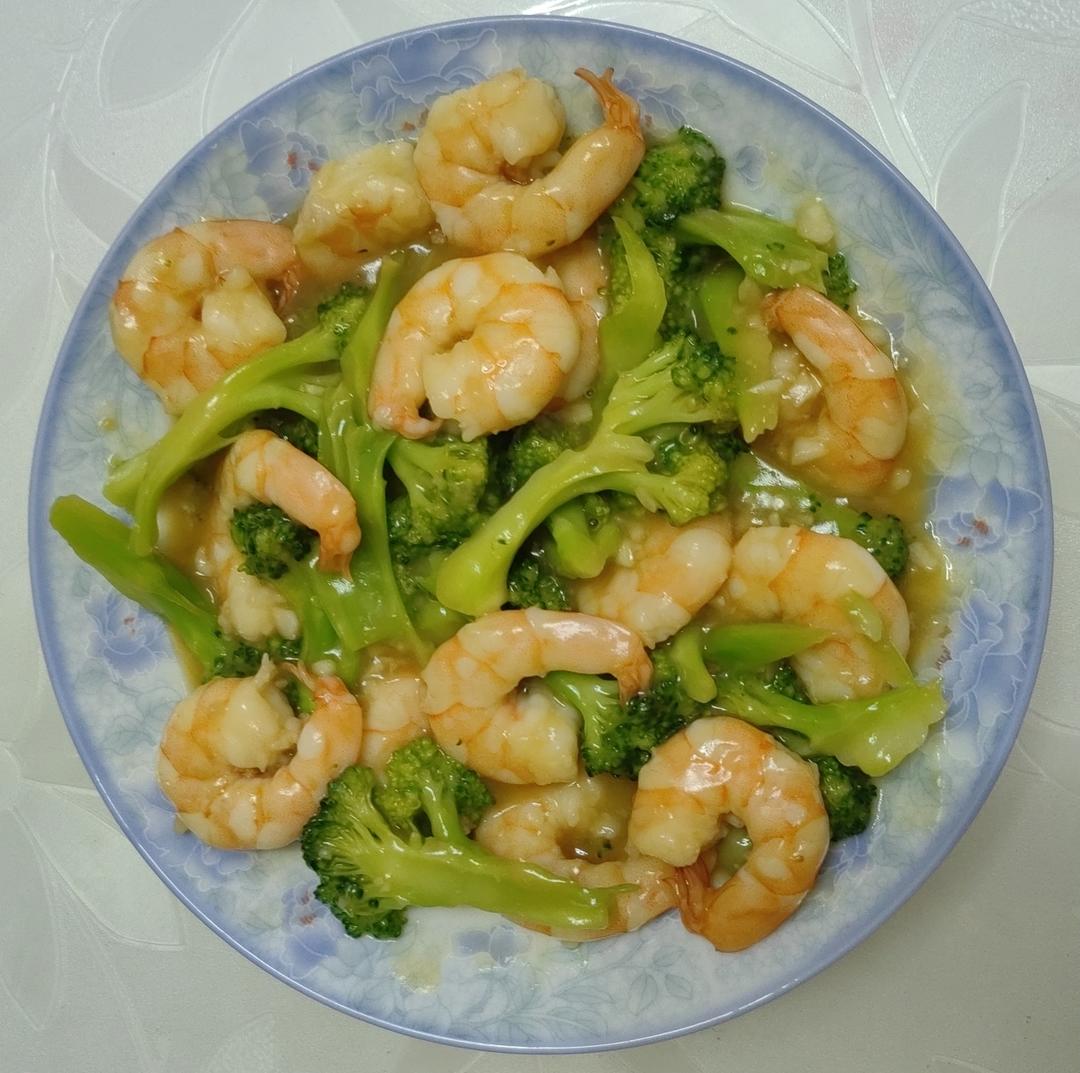 减肥去脂的西兰花炒虾仁