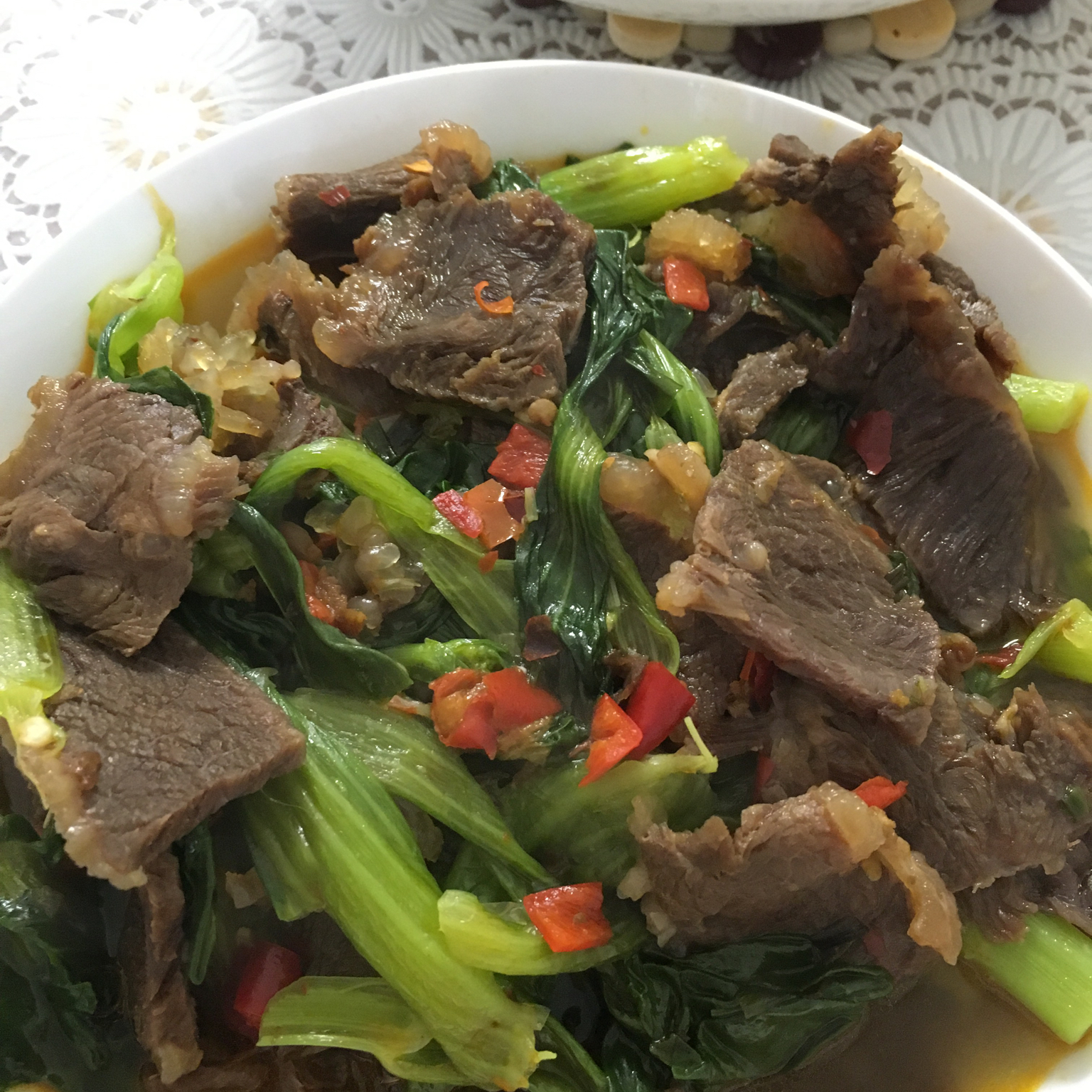 青菜烩牛肉