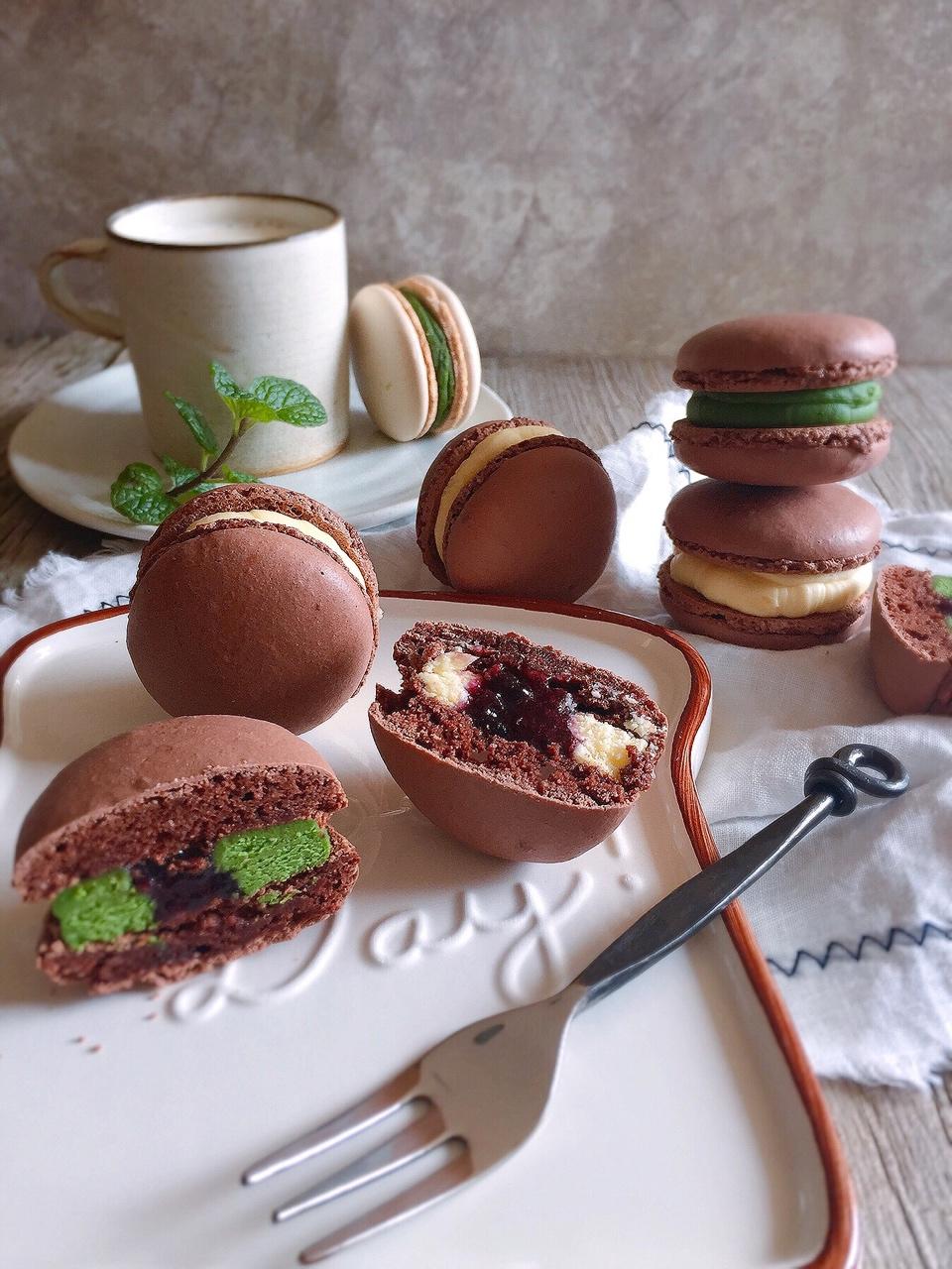 sharonwang16做的法式汉堡马卡龙