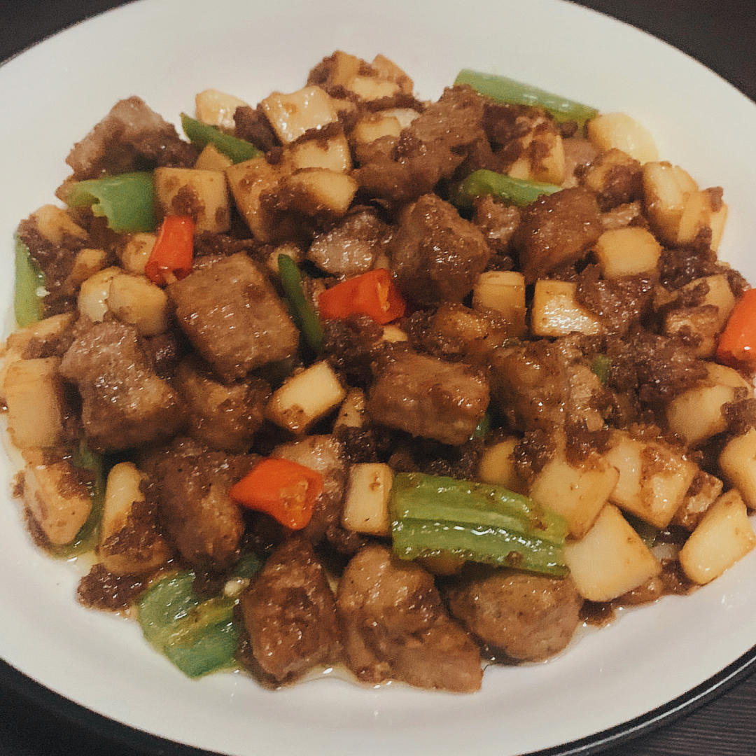 黑椒杏鲍菇牛肉粒