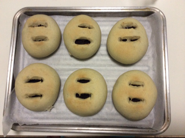 抹茶豆沙小面包（无油脂）