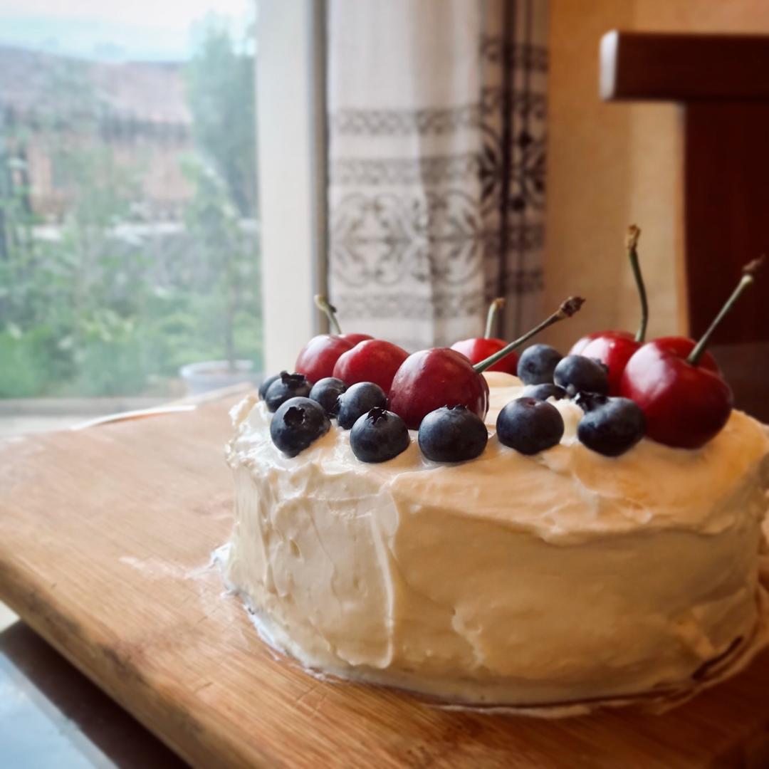 不会抹奶油也可以做的水果裸蛋糕～