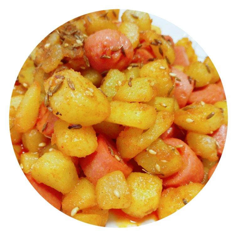 孜然火腿土豆丁