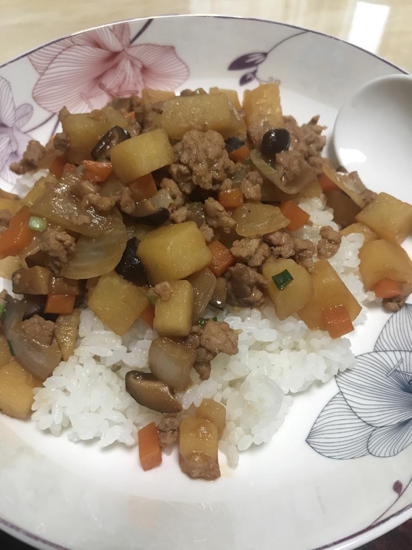 ㊙️香菇土豆肉沫拌饭❗️比外卖还好吃