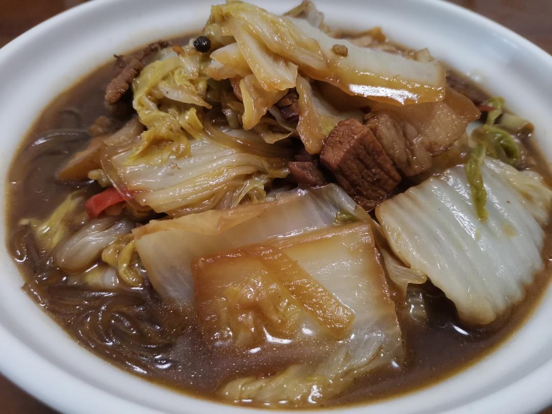 白菜粉丝烧肉，又一道超下饭的菜