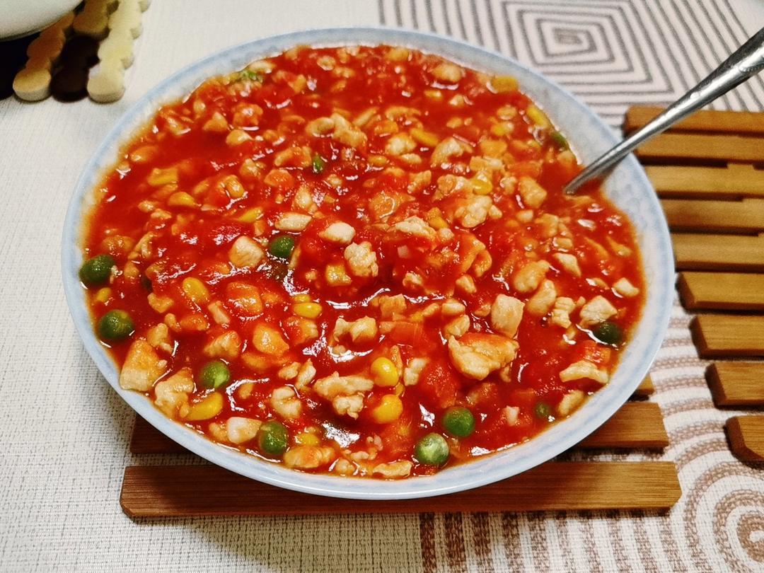 茄汁玉米鸡胸肉（减肥最爱，无腥味）