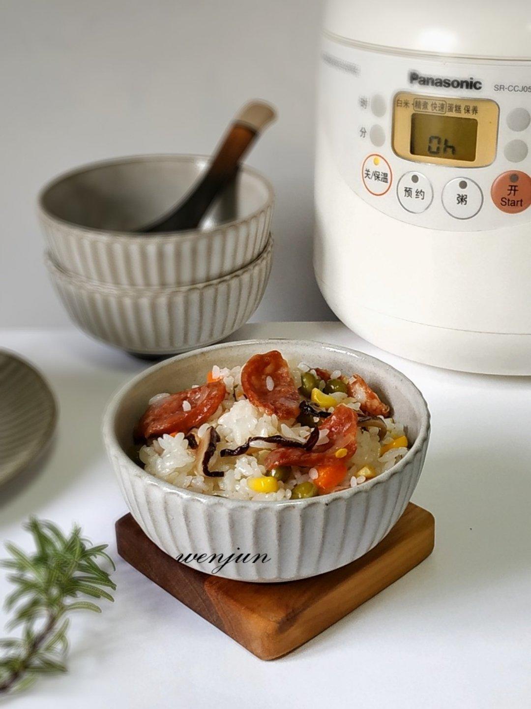豌豆腊肠糯米饭（电饭锅版）