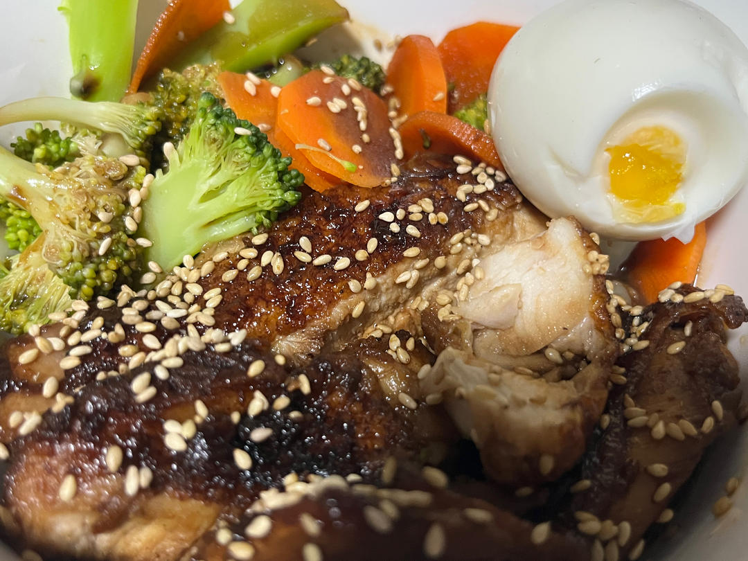 不放一滴油的照烧鸡腿饭