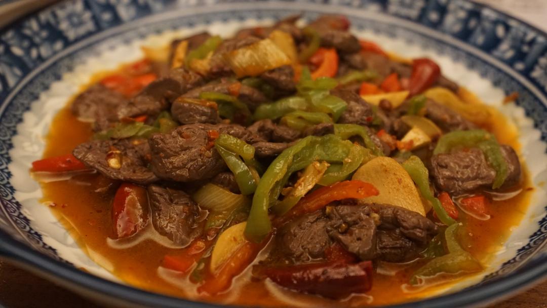 鸭血炒青椒