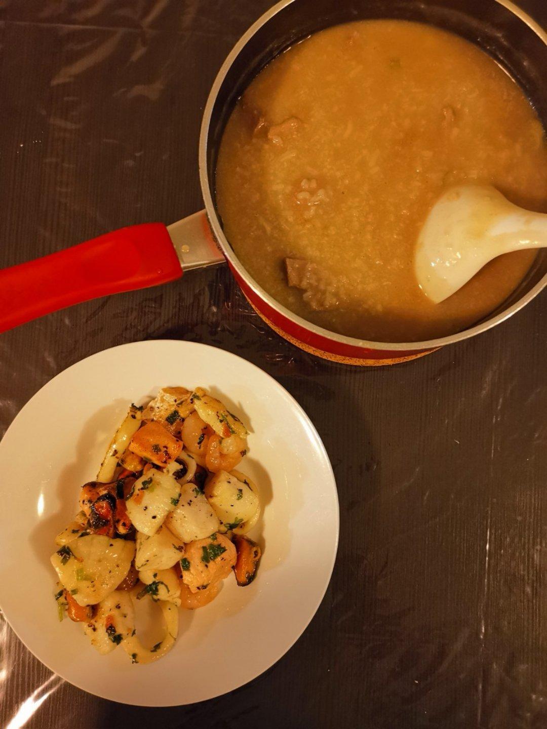 生滚青菜猪肝粥