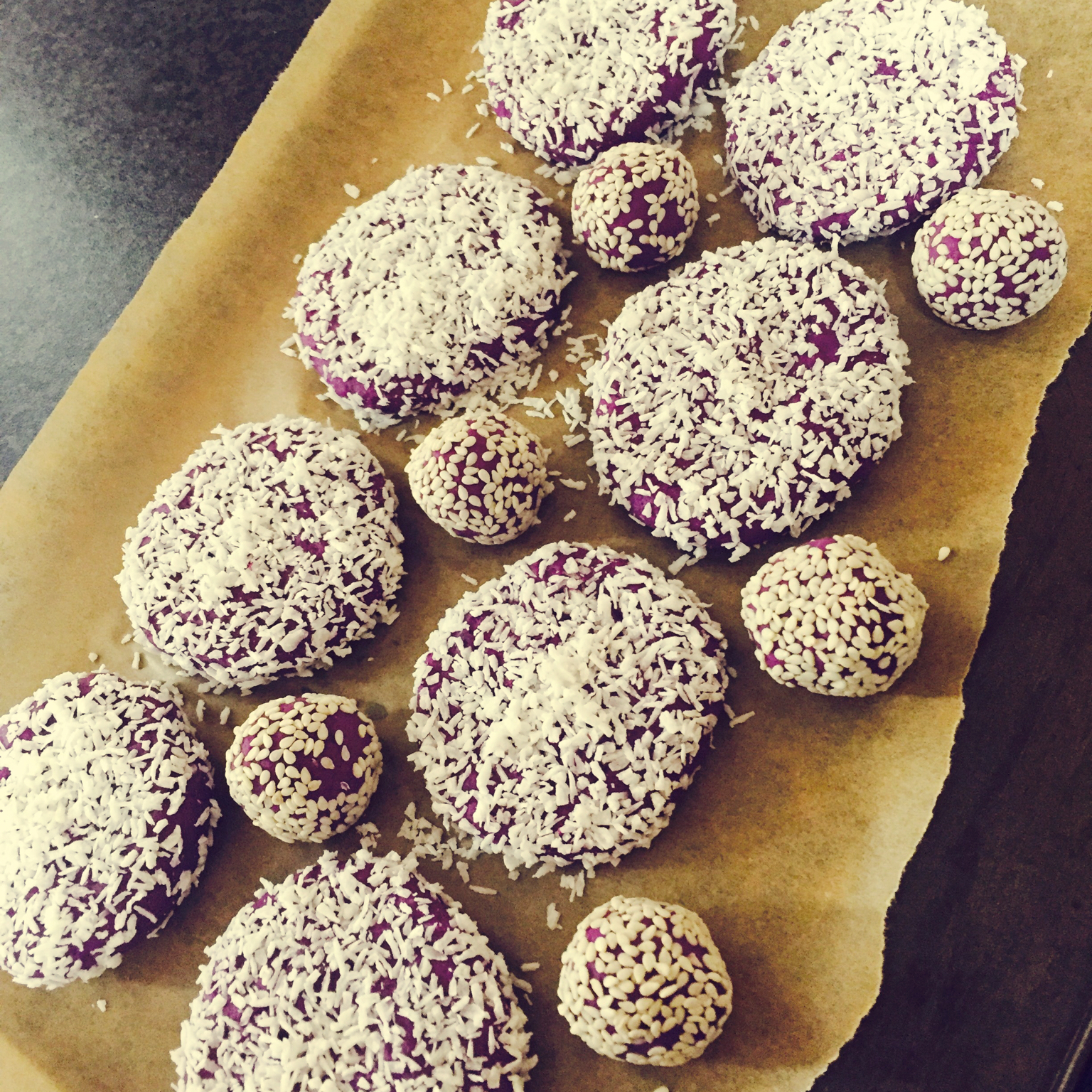 紫薯糯米小饼--超简单烤箱版