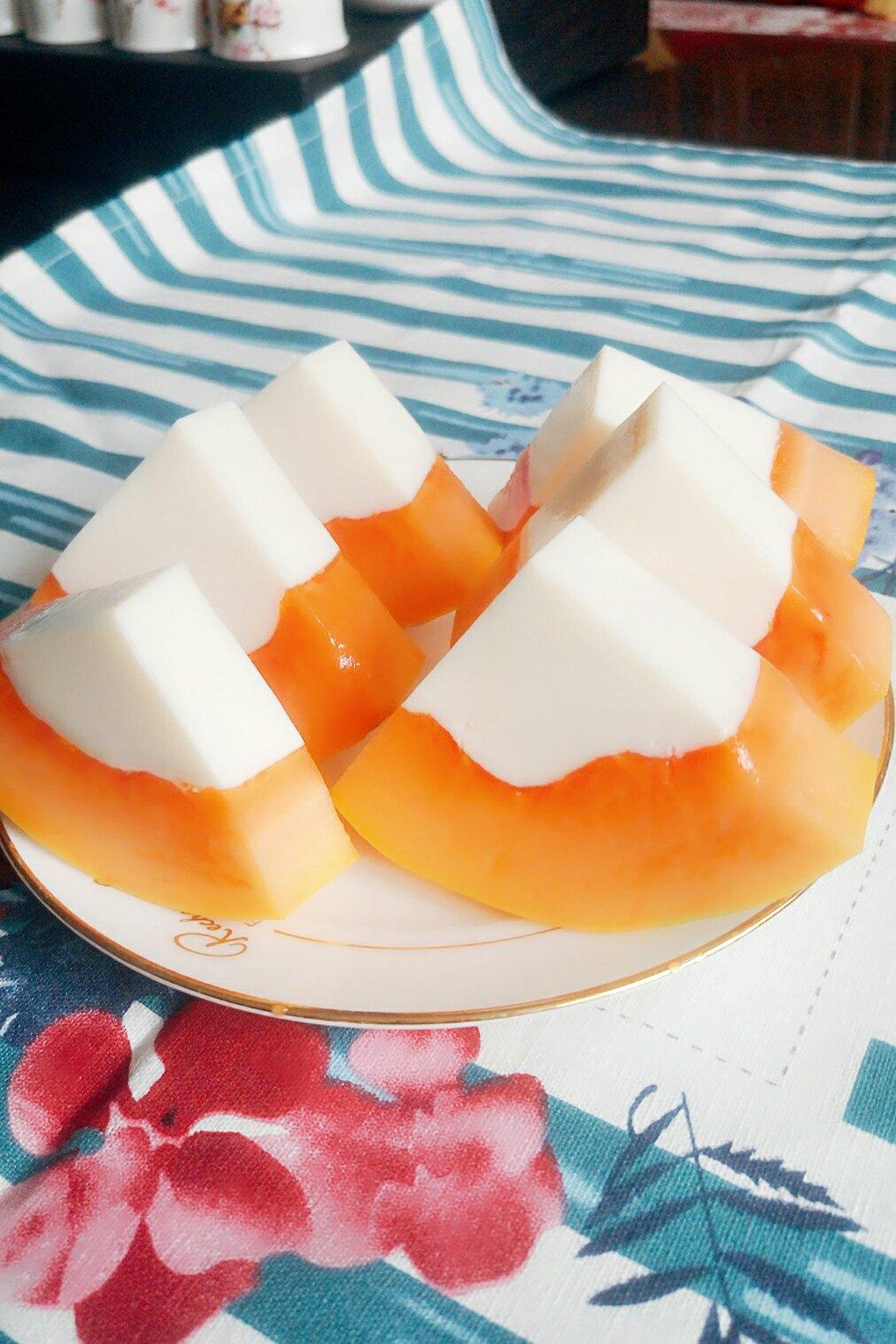 晨妈玥做的木瓜椰奶冻