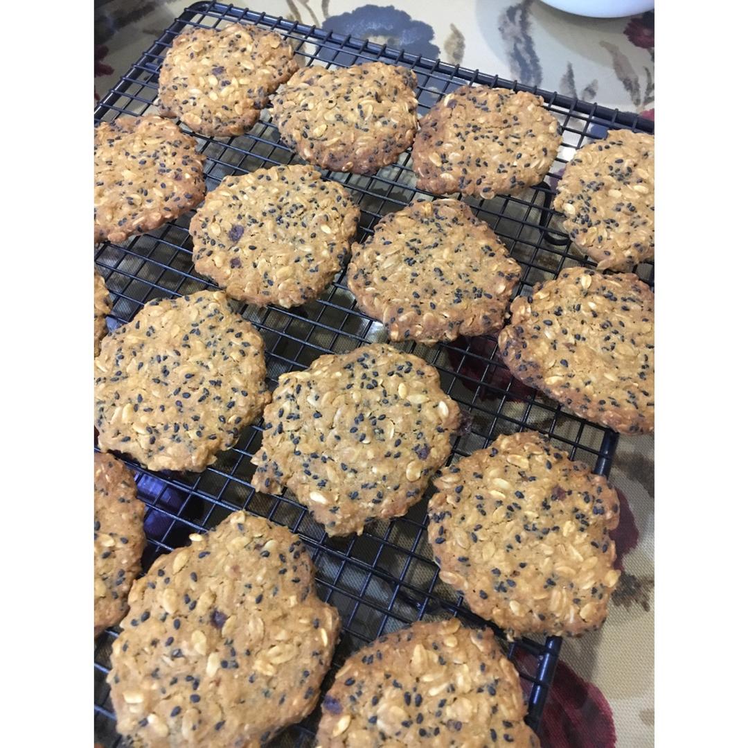 黑芝麻燕麦高纤饼干（无添加，另含植物油减脂配方）