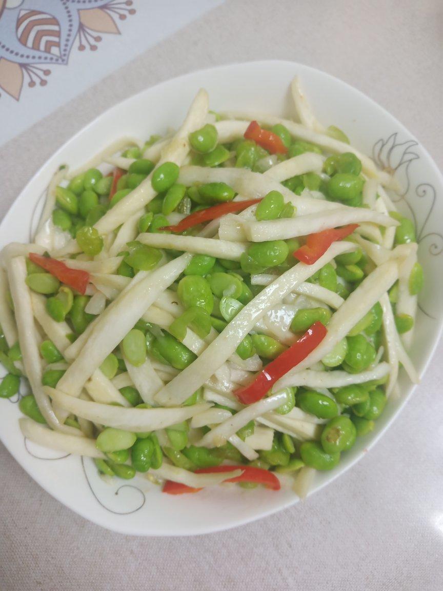 茭白炒毛豆