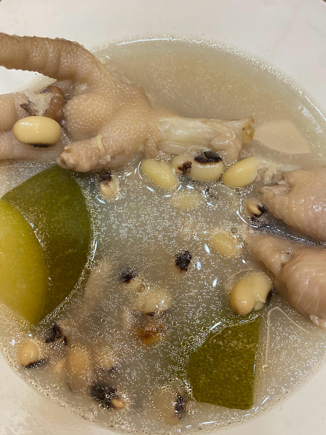 节瓜眉豆鸡脚汤