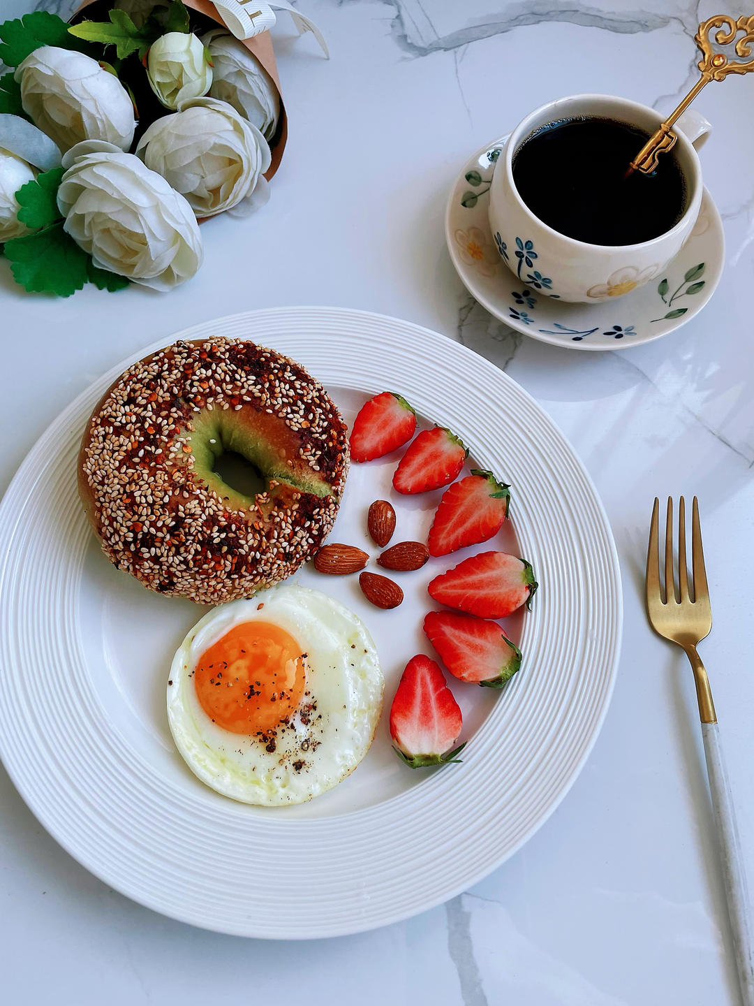 香迷糊了❗开心果奶盐贝果