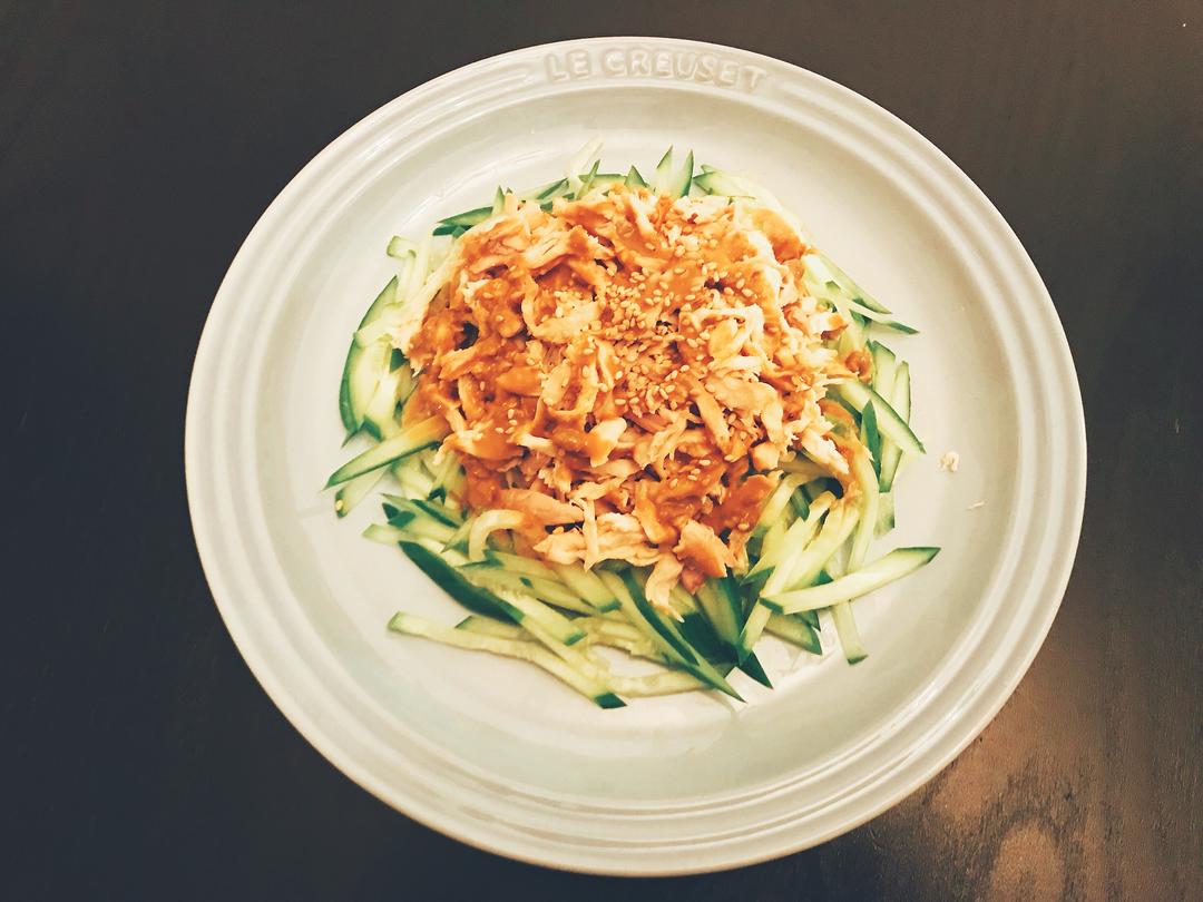 凉拌麻酱黄瓜鸡丝