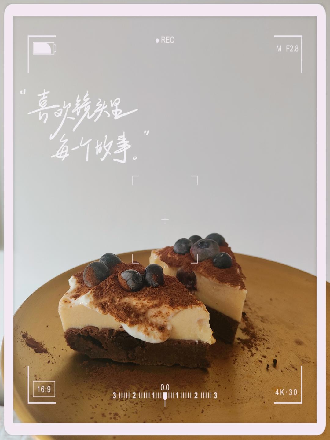 内酯豆腐版低卡芝士慕斯黑巧布朗尼蛋糕