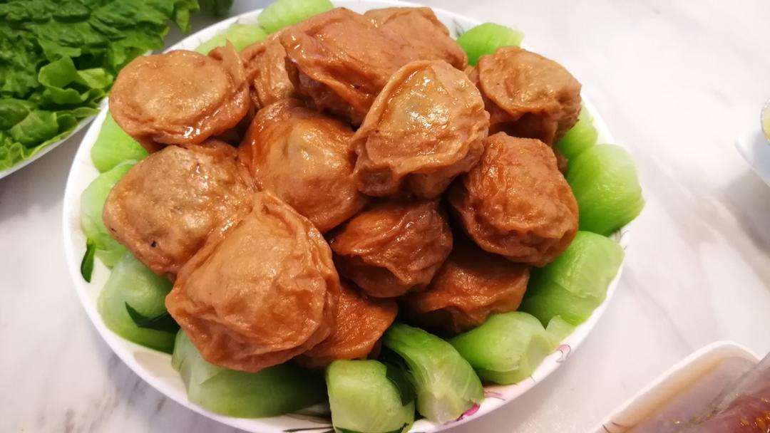 红烧油面筋塞肉