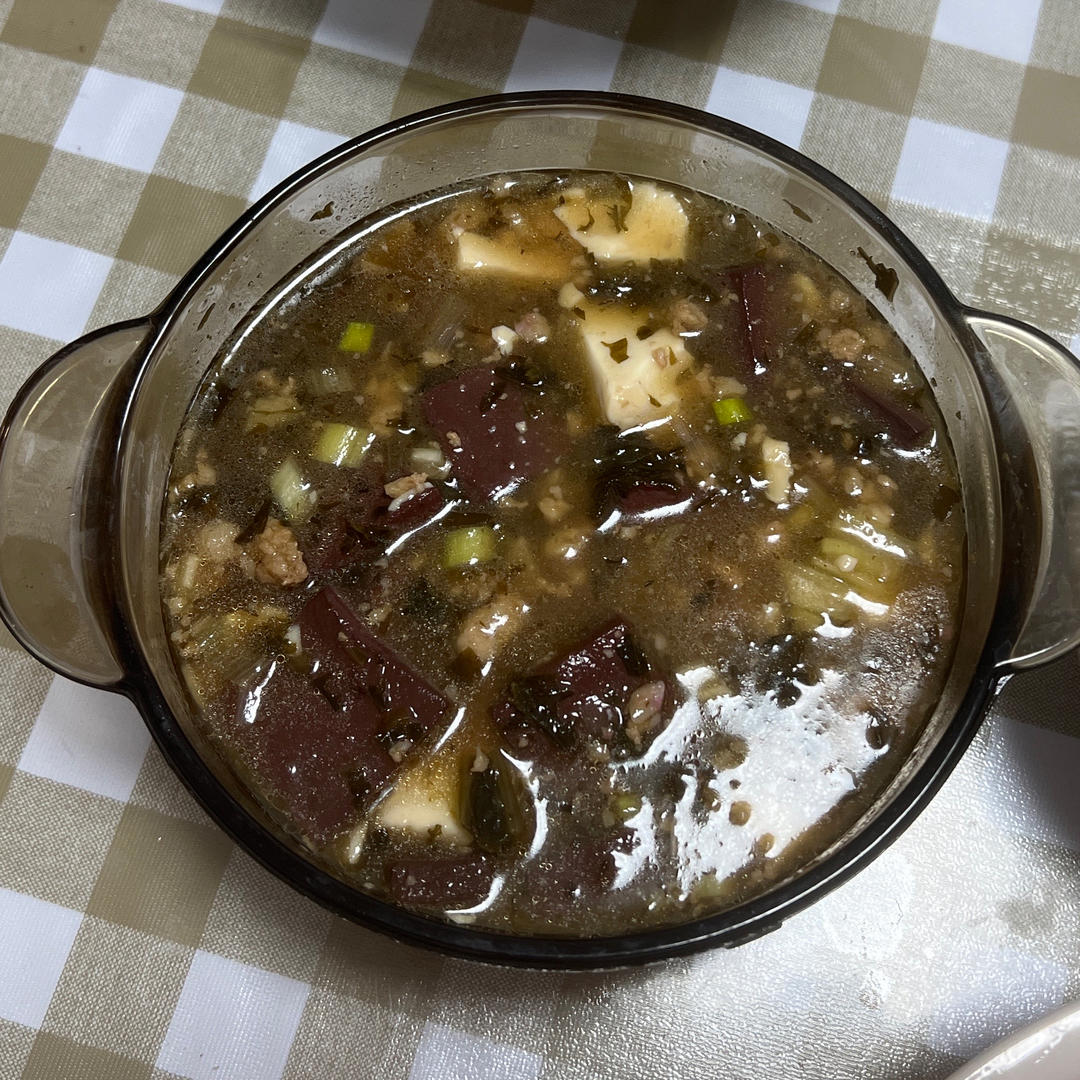 雪菜烧猪血豆腐