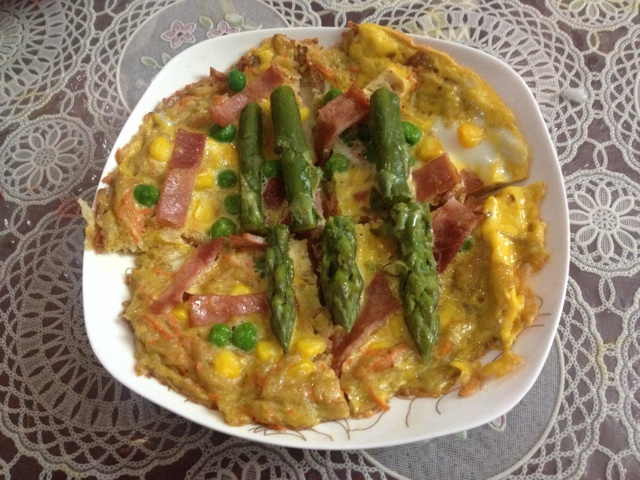 土豆丝五彩蛋饼