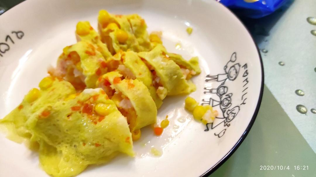 鲜虾鸡蛋卷宝宝辅食精华一岁以上宝宝