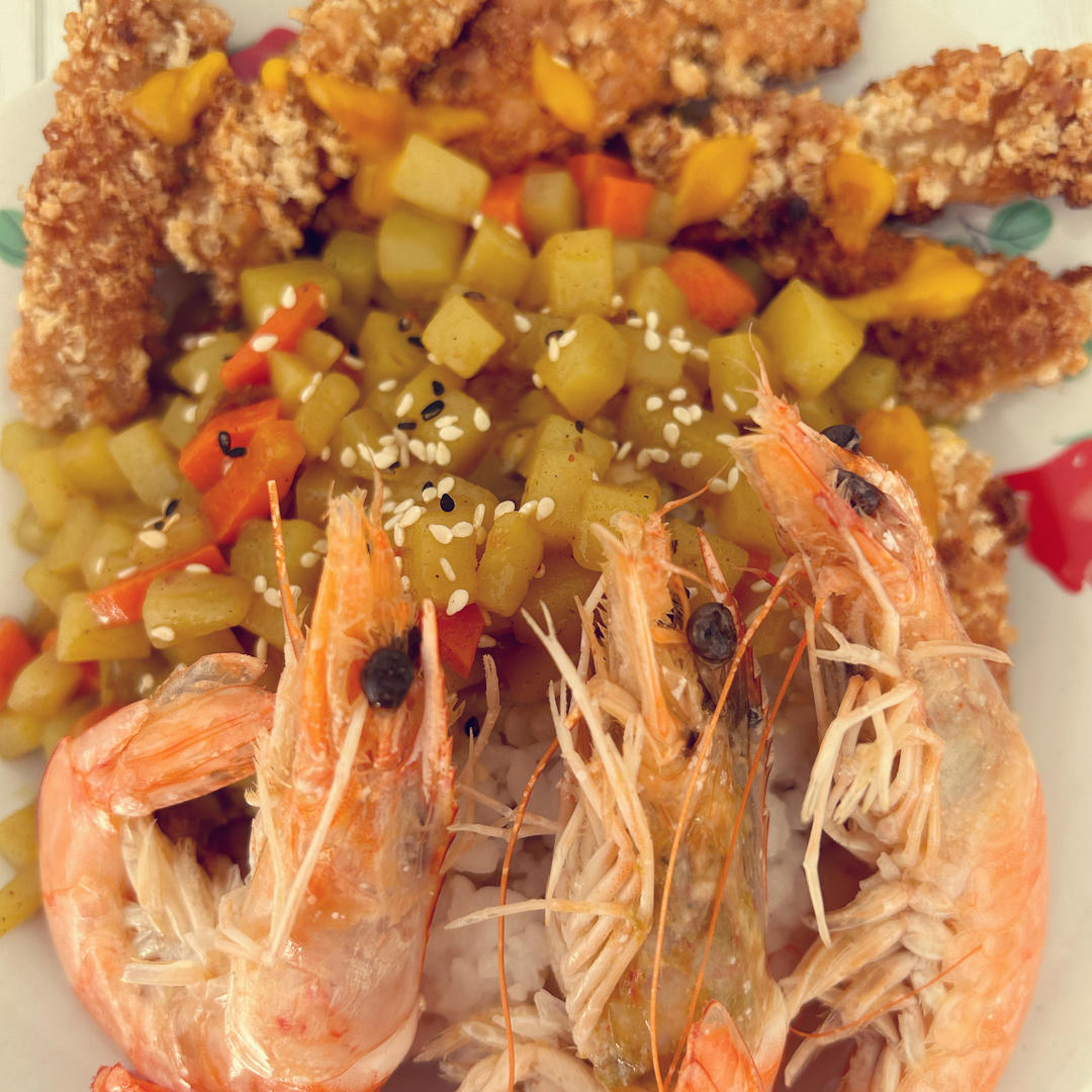 炸鸡排咖喱饭