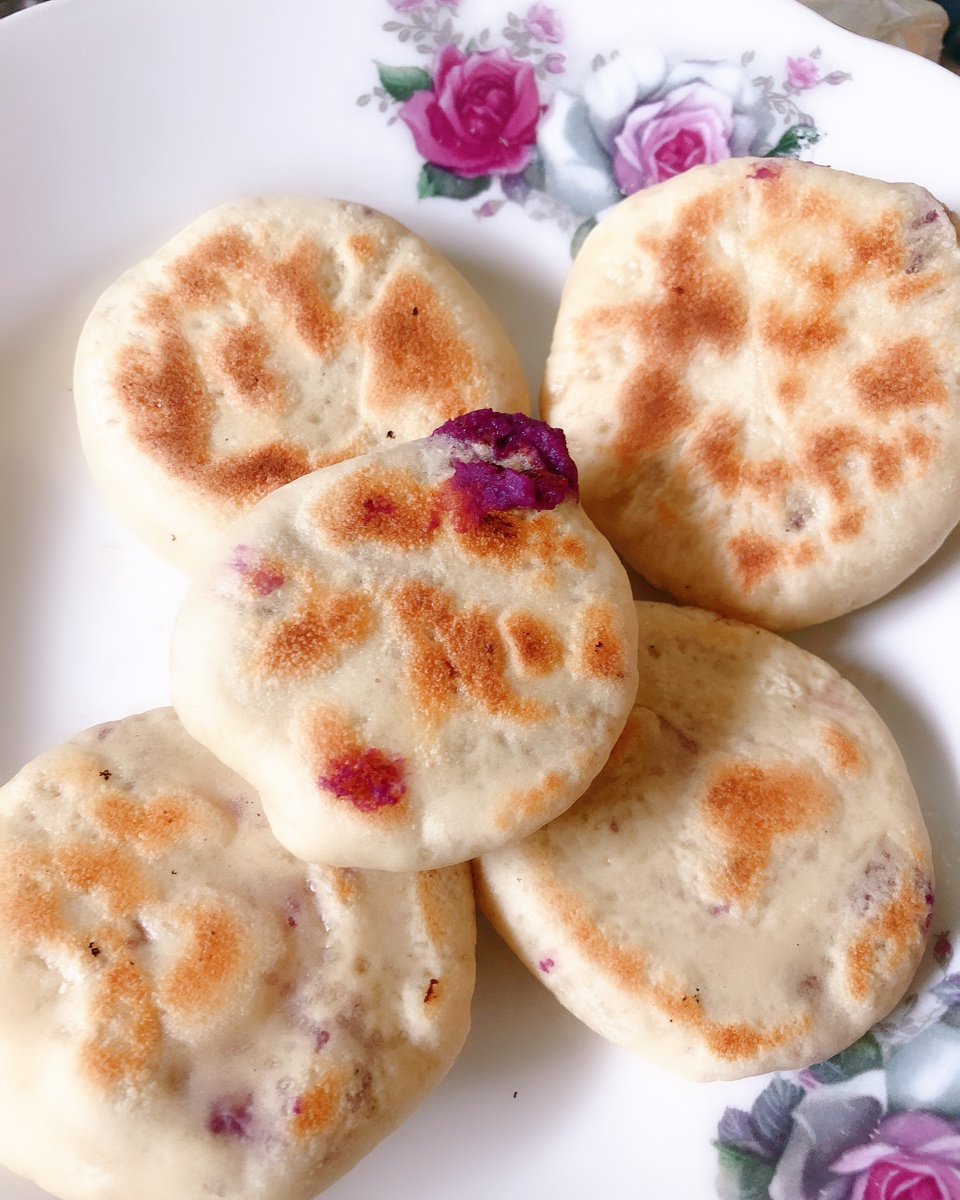 奶香紫薯发面饼