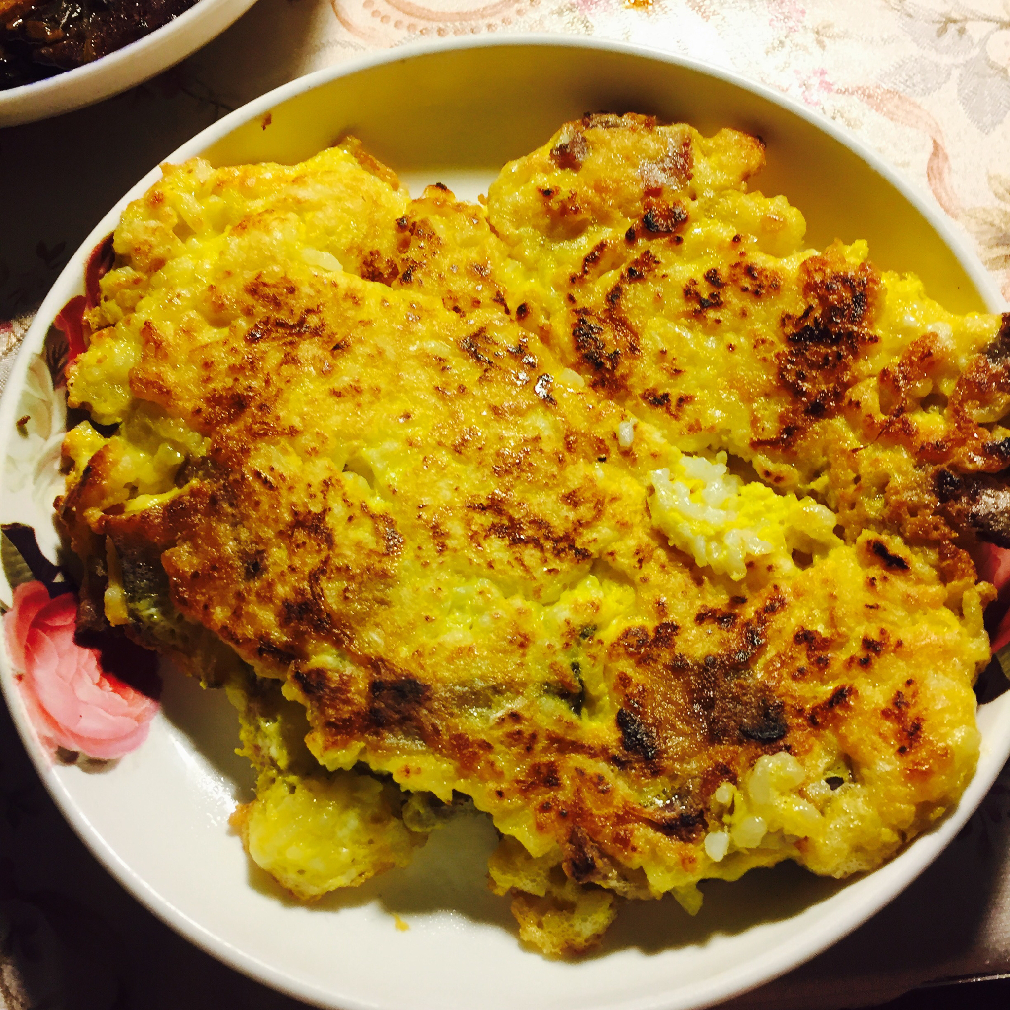米饭鸡蛋饼